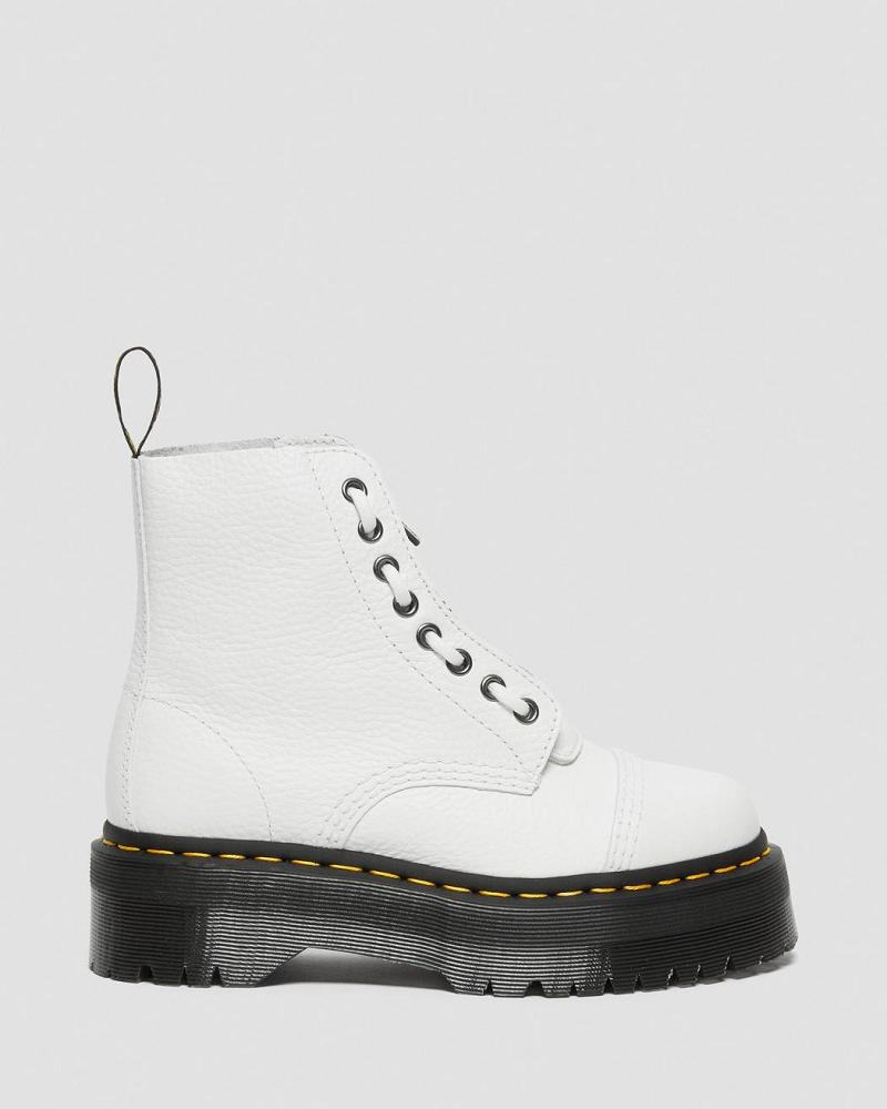 Dr Martens Sinclair Milled Nappa Læder Platform Støvler Dame Hvide | DK 258GSO